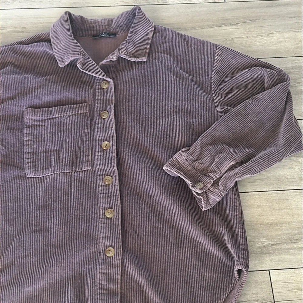 Lulus purple corduroy shacket shirt jacket size medium